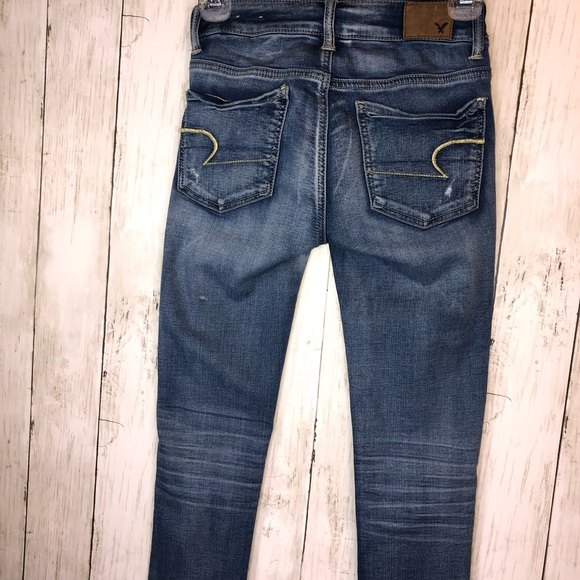 American Eagle Distressed Jegging Super Stretch 00 - Picture 4 of 7